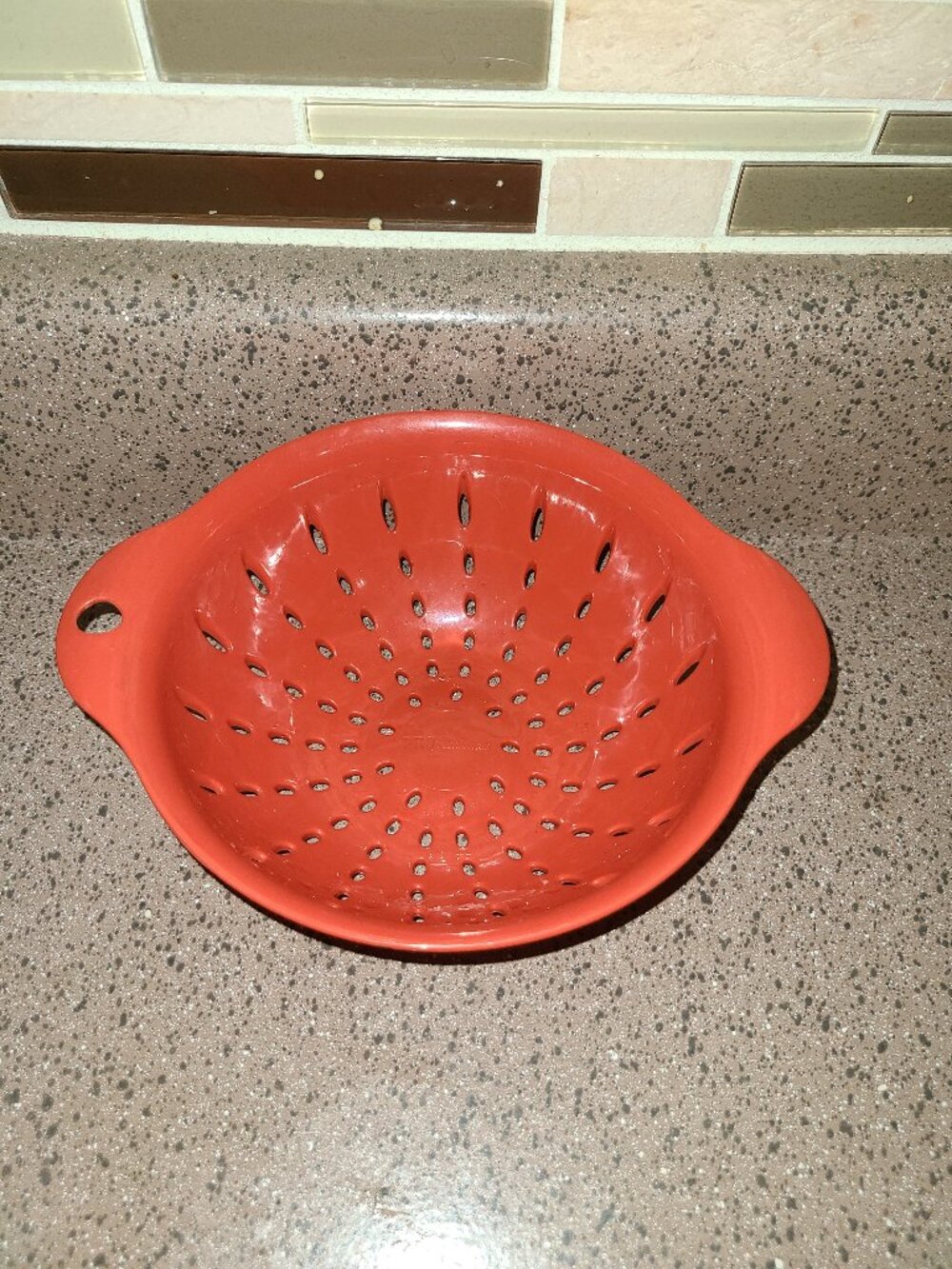 Professionals Vintage Red Melamine Hard Plastic Colander Strainer Berries Fruit